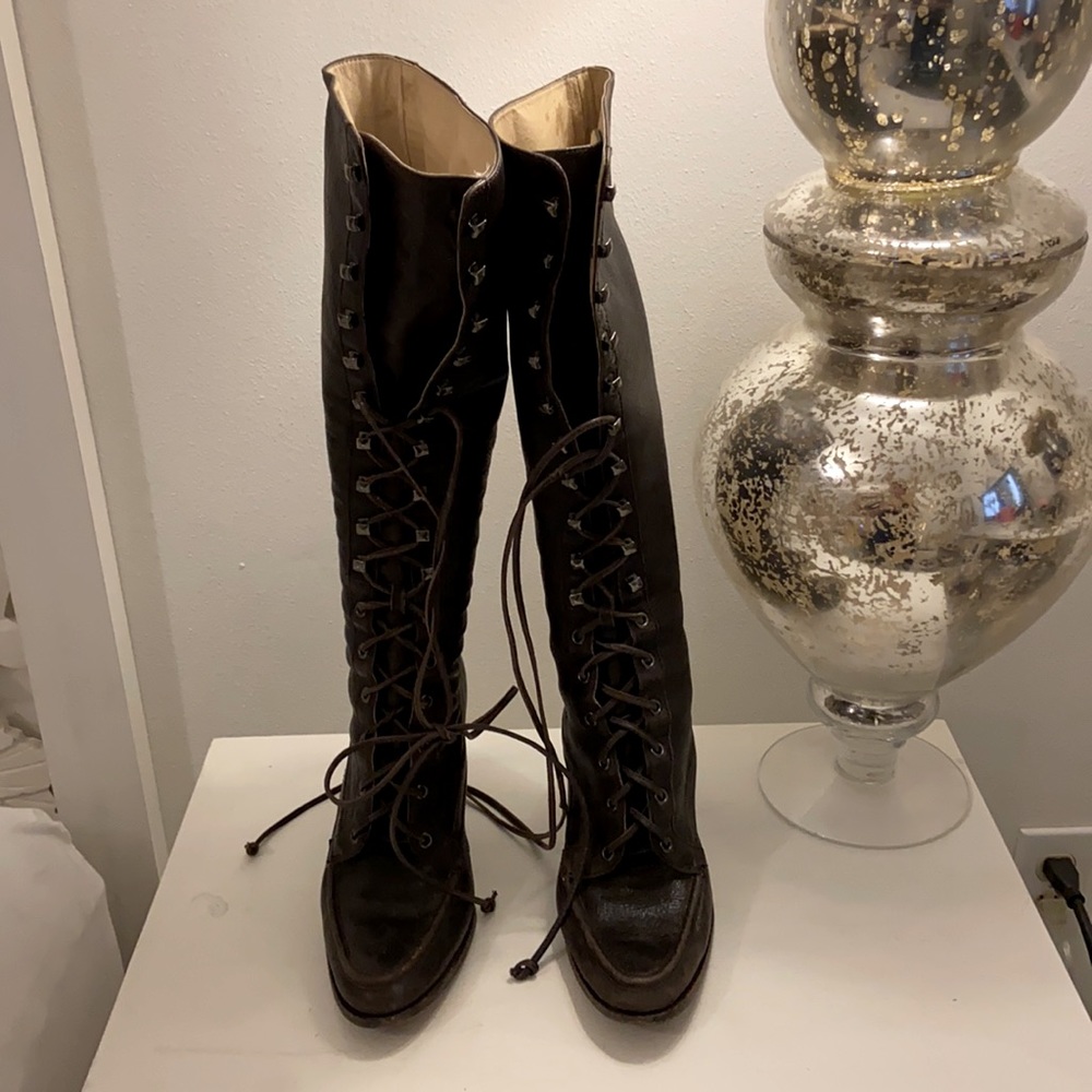 Michael Kors Genuine Leather, Lace Up Boots